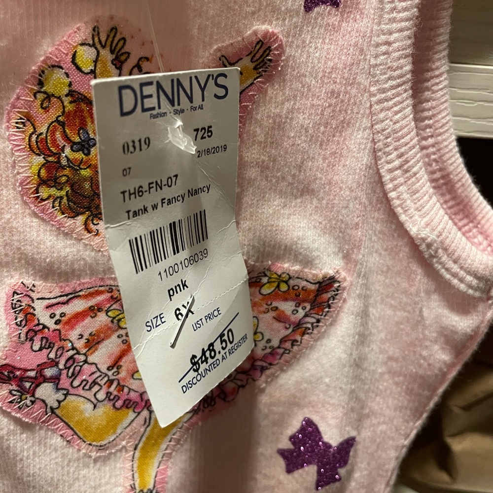 Adorable glitter patch fancy Nancy boutique tank top